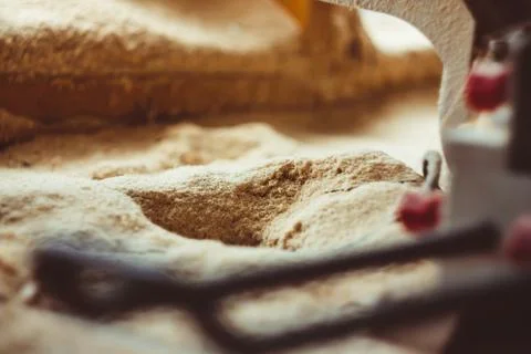 Turning tools in the sawdust Stock Photos