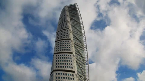 Turning torso, Malmo, Sweden.dramatic clouds,time lipese Video stock 39431064