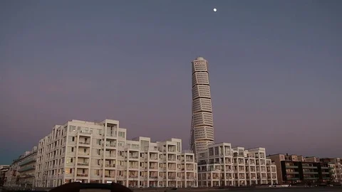 Turning Torso sunset 動画素材 75686380