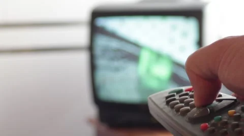 Turning TV on and switch Channels Stock Footage 40631039