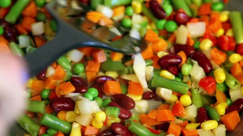 Turning vegetable mix Stock Footage 36739447