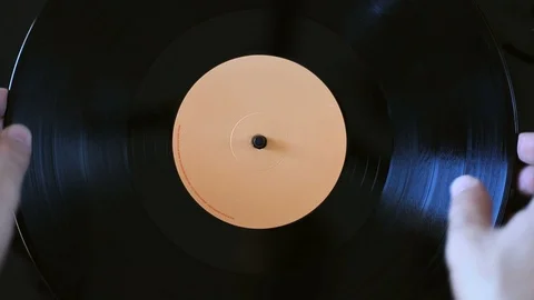 Turning vinyl record sides Stock Footage 126270048