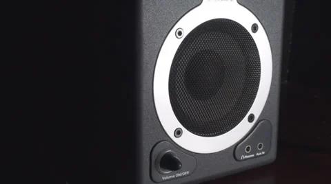 Turning Up The Volume Bass Test On A Studio Speaker Stock Footage 36035818