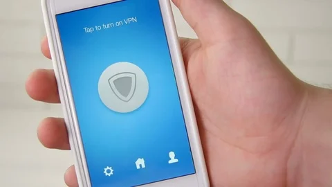 Turning on VPN on the smartphone for secure internet surfing Stock Footage 77354557