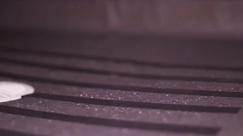Turning on water drops falling from shower bathroom slow motion Stock Footage 84910946