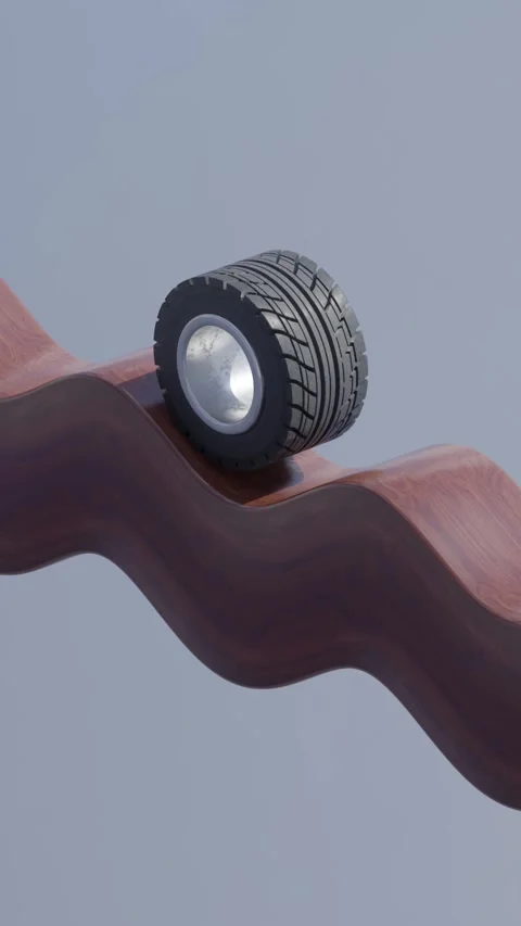 Turning wheel d animation Stock Footage 267006502