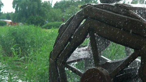 turning wheel of retro water mill in the... | Stock Video | Pond5