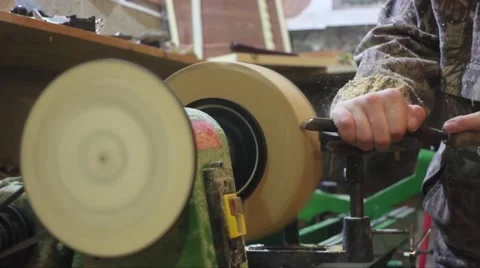 Turning workshop wood Video stock 65391576
