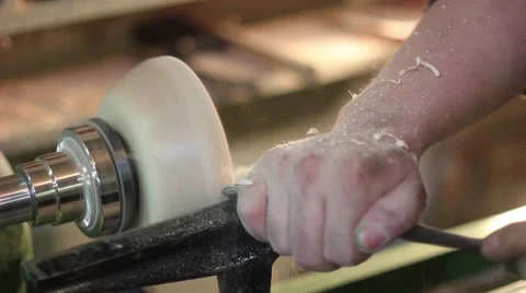 Turning workshop wood Stock Footage 65391590