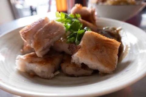 Turnip cake on a table Stock Photos