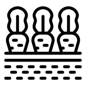 Turnip field icon outline vector. Vegetable farmland agriculture Stock Illustration