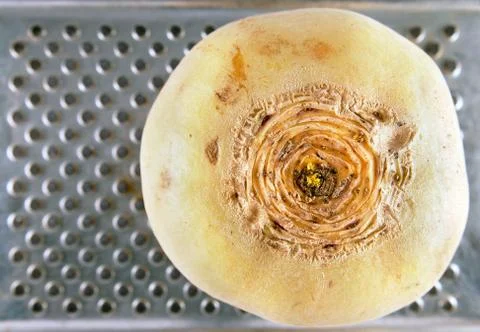 Turnip on a grater Stock Photos