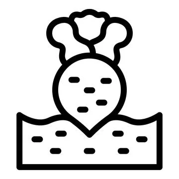 Turnip growing icon outline vector. Veggie agriculture field Stock Illustration