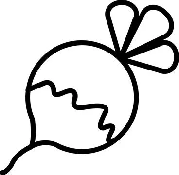 Turnip Line Icon Design Illustrazione stock