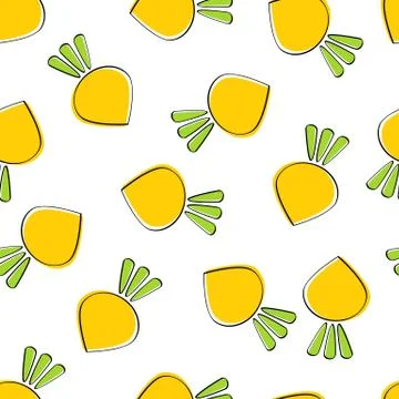 Turnip vegetable seamless background illustration Stock Illustration