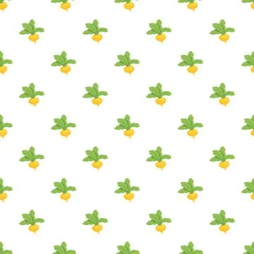 Turnip vegetables forming a seamless background pattern Stock Illustration