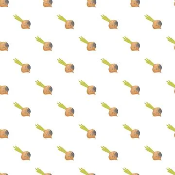 Turnip vegetables forming seamless pattern on white background Illustrazione stock