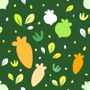 Turnips and Carrots Seamless pattern Vector Illustrazione stock