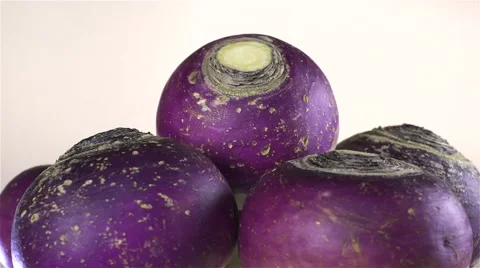Turnips isolated rotating on white/gray background Stock Footage 62397983
