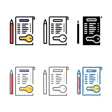 Turnkey work agreement color forms icon vector Stock Illustration