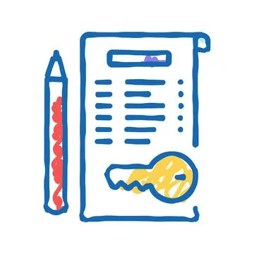 Turnkey work agreement icon doodle illustration イラスト素材