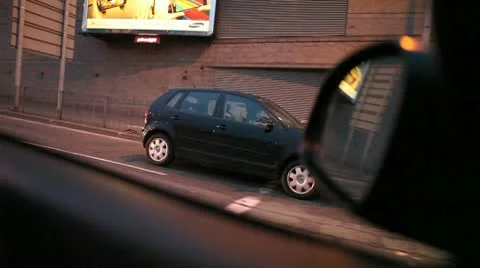 Turnng a Corner Looking out of Car Window Stock Footage 10685311