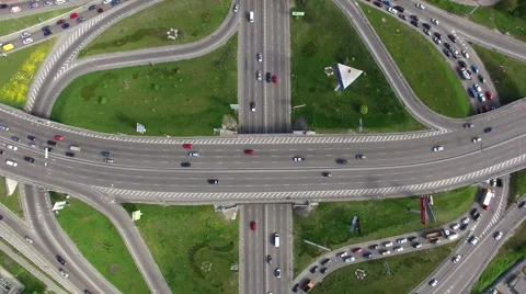 The Turnover Of The Camera Above The Highway Stock Footage 62589194