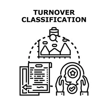 Turnover classification analyzing employee talent and data Stock Illustration