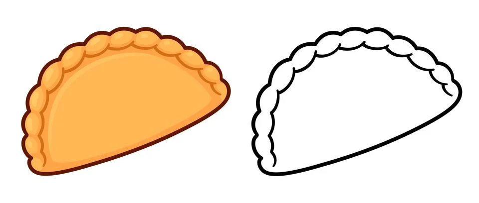 Turnover or dumpling hand drawn icon Stock Illustration