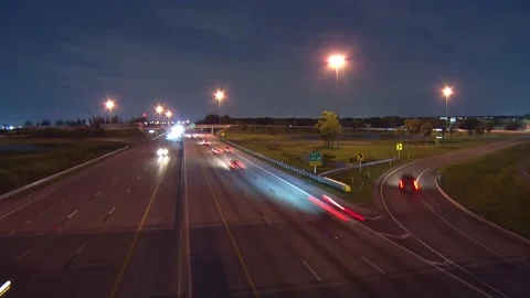 Turnpike Night Time Lapse Stock Footage 200881543