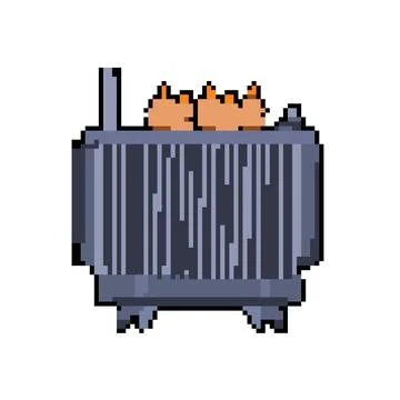 Turns electrical transformer pixel art vector illustration イラスト素材