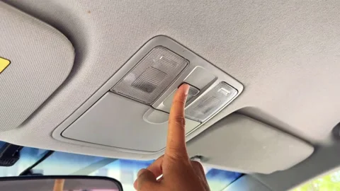 Turns on the interior lights of a car Stock Footage 197541523