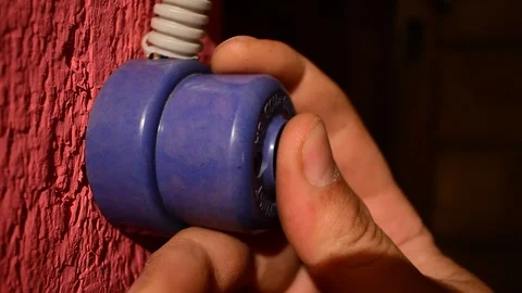 Turns on the light, retro switch Stock Footage 117589805