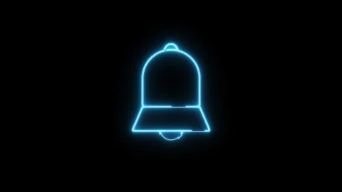 Turns Notifications On Bell hanging bell alert ring Icon Isolated. bell ico.. Video stock 303697513