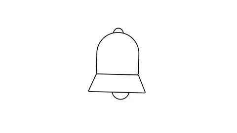 Turns Notifications On Bell hanging bell alert ring Icon Isolated. bell ico.. Video stock 303697533
