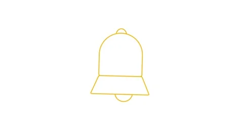 Turns Notifications On Bell hanging bell alert ring Icon Isolated. bell ico.. Video stock 303697552