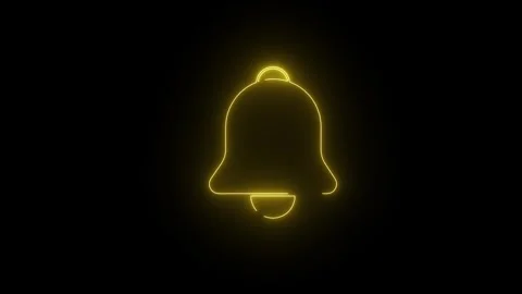 Turns Notifications On Bell hanging bell alert ring Icon Isolated. bell ico.. Video stock 303697568