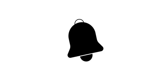 Turns Notifications On Bell hanging bell alert ring Icon Isolated. bell ico.. Video stock 303697570