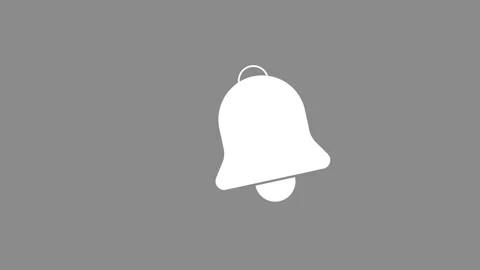 Turns Notifications On Bell hanging bell alert ring Icon Isolated. bell ico.. Stock Footage 303697582