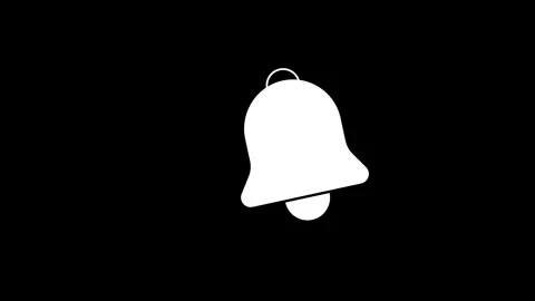Turns Notifications On Bell hanging bell alert ring Icon Isolated. bell ico.. Stock Footage 303697586