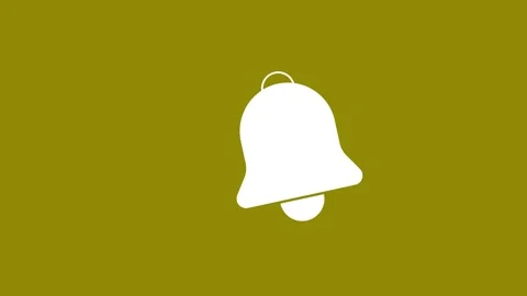 Turns Notifications On Bell hanging bell alert ring Icon Isolated. bell ico.. Stock Footage 303697591