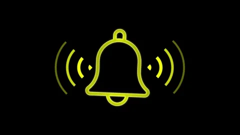 Turns Notifications On Bell hanging bell alert ring Icon Isolated Green Scr.. Stock Footage 304190080