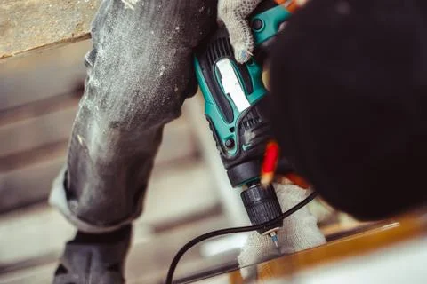 Turns screws screwdriver Stock Photos