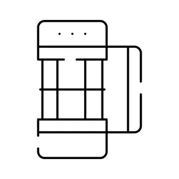 Turnstile entrance access control system outline icon Stock Illustration