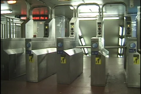 Turnstile Gate Stock Footage 298683