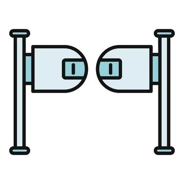 Turnstile gate icon for access control entry Stock Illustration
