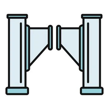 Turnstile gate icon managing access and security Stock Illustration