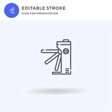 Turnstile icon vector, filled flat sign, solid pictogram isolated on white, logo Illustrazione stock