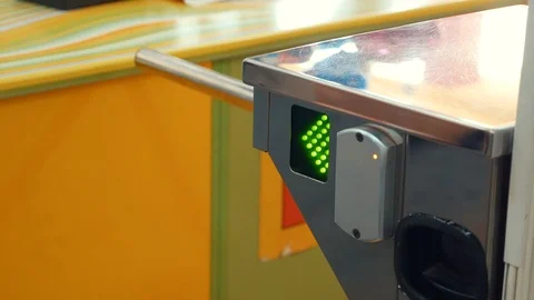 Turnstile indoors. Enter. Exit Stock Footage 87303071