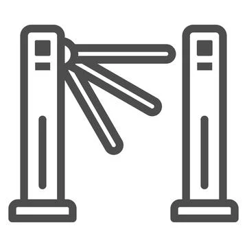 Turnstile line icon, security check concept, tripod gate barrier vector sign on Stock Illustration